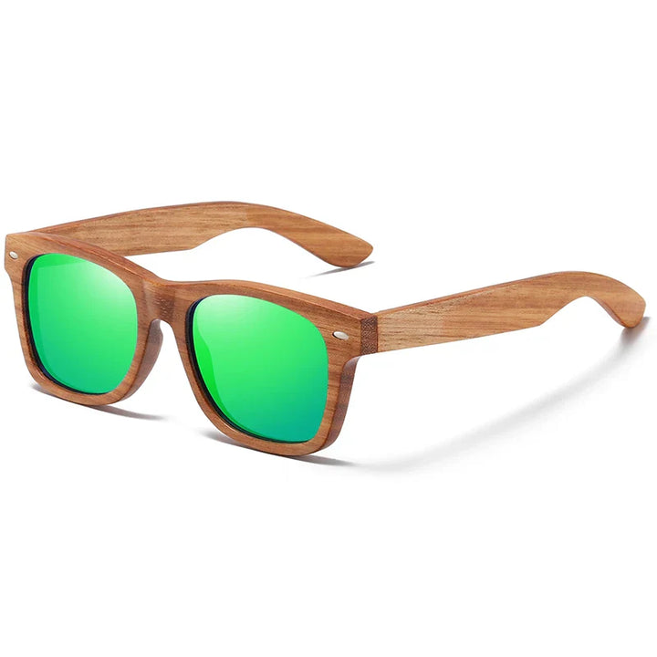 AuraGlide – Klassische Holzsonnenbrille mit polarisierten Gläsern und glatter Rahmenoberfläche