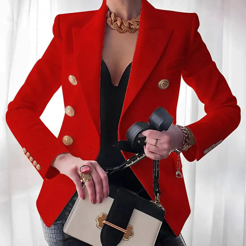 Salome - Lässiger Langarm Blazer mit Reverskragen und Knopfdetails