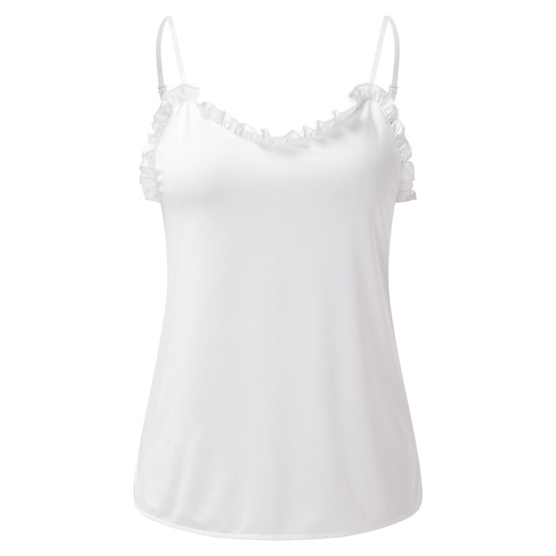 Claire – Stylisches Top mit Rüschenausschnitt und verstellbaren Trägern