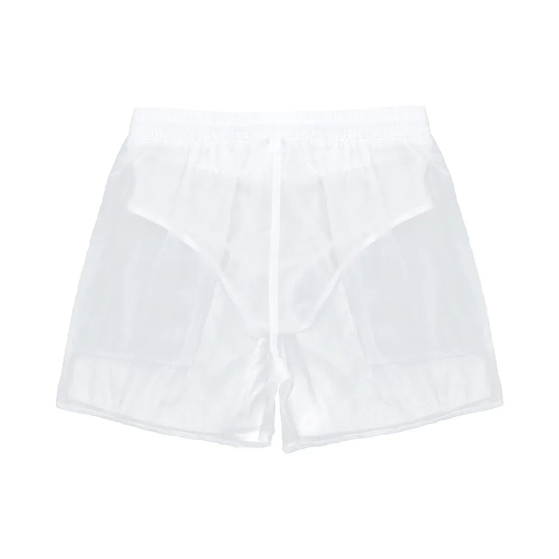 Rainer - Transparente Badeshorts mit elastischem Bund und Taschen