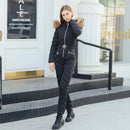 Alina - Langarm Pelz Kapuzenpullover Warm Jumpsuits mit Reißverschluss