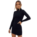 Zosia – Bequemes Rollkragen Minikleid mit langen Ärmeln und schmalem Schnitt