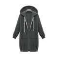 Emilia - Langärmelige Reißverschluss Kapuze Jacke Mit Taschen