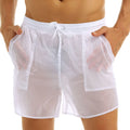 Rainer - Transparente Badeshorts mit elastischem Bund und Taschen