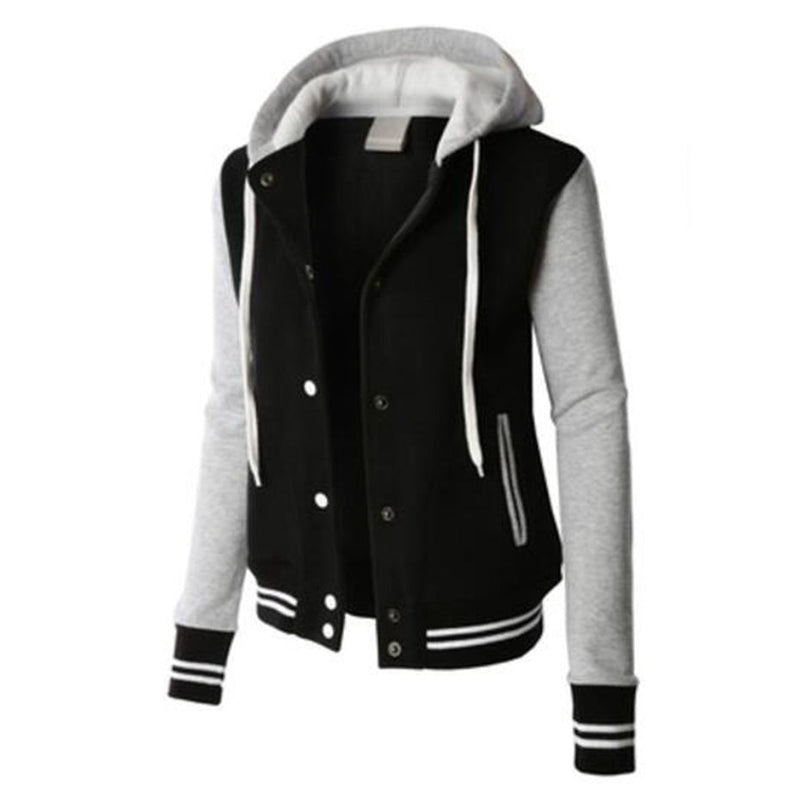 Katrin - Lässige Langärmelig Kapuze Jacke Mit Knöpfen