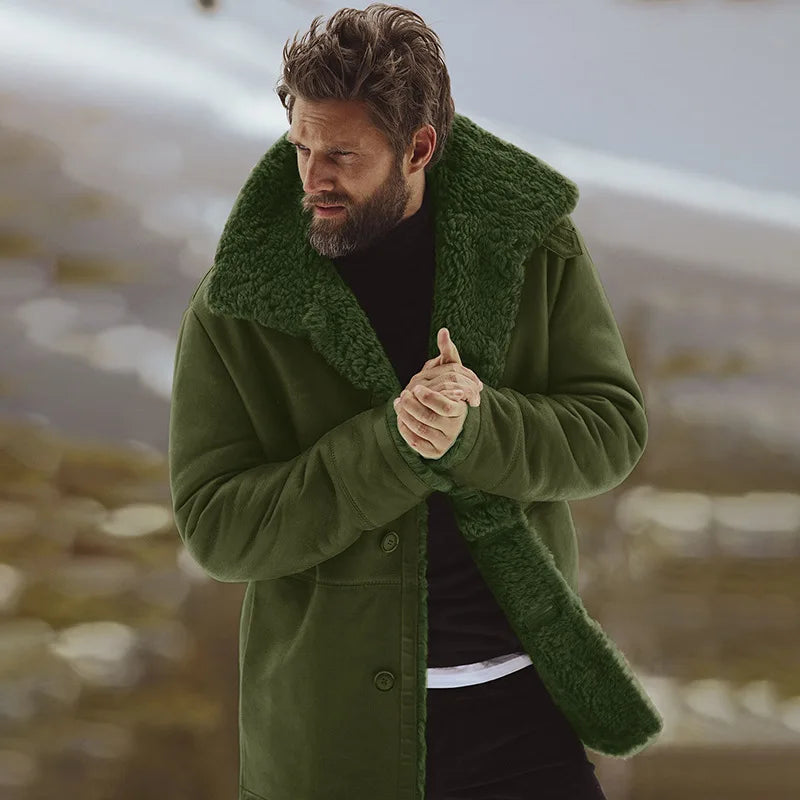 Carl - Warme Langärmelig Vlies Auskleidung Reversjacke Mit Knöpfen