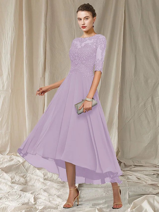 Paula – Elegantes Rundhalskleid mit kurzen Ärmeln für einen luxuriösen Look