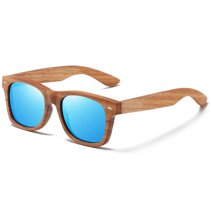 AuraGlide – Klassische Holzsonnenbrille mit polarisierten Gläsern und glatter Rahmenoberfläche