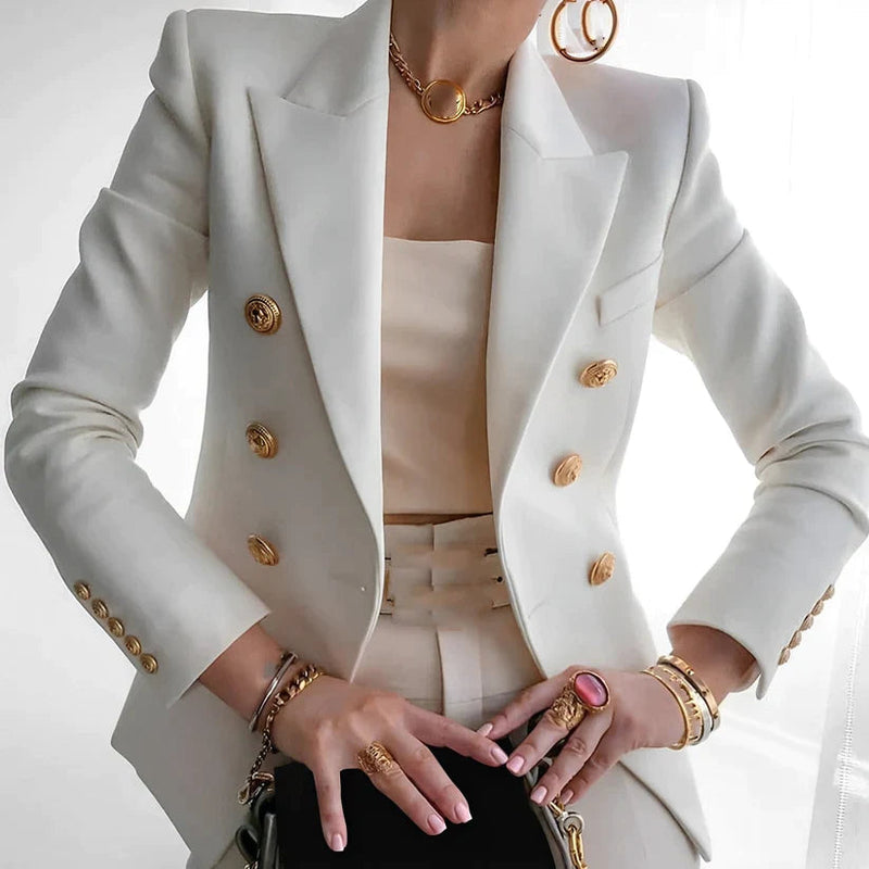 Salome - Lässiger Langarm Blazer mit Reverskragen und Knopfdetails