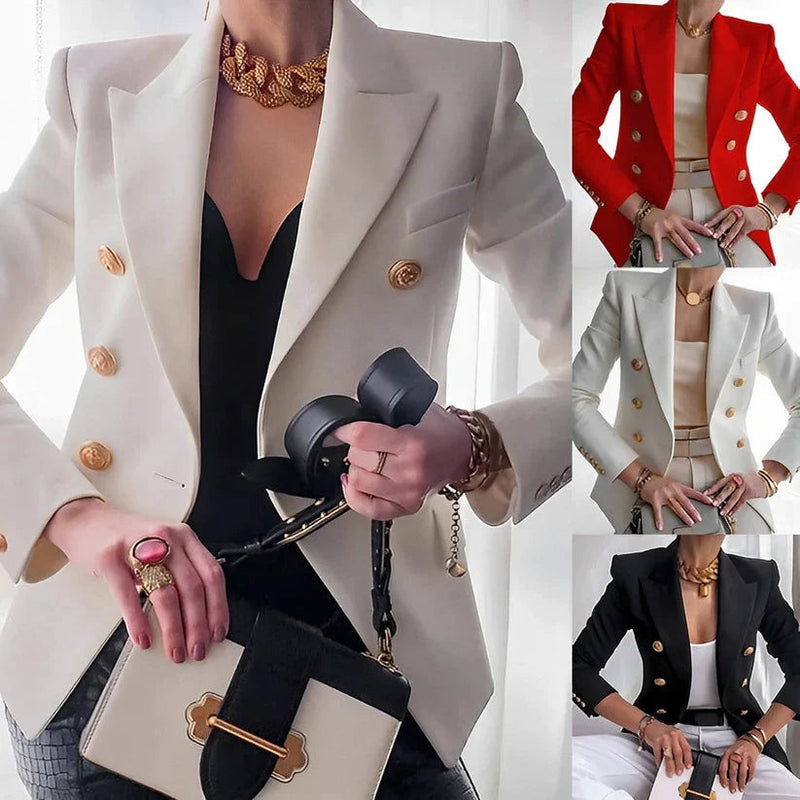 Salome - Lässiger Langarm Blazer mit Reverskragen und Knopfdetails