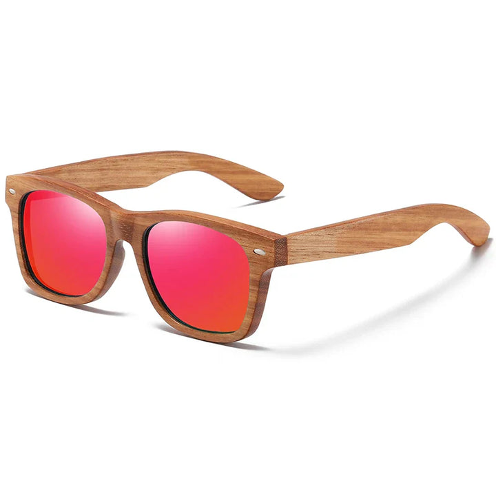 AuraGlide – Klassische Holzsonnenbrille mit polarisierten Gläsern und glatter Rahmenoberfläche