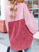 Zene - Langärmelige lockere Cordbluse mit Knöpfen