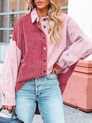 Zene - Langärmelige lockere Cordbluse mit Knöpfen