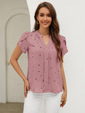 Anaya – Bluse mit V-Ausschnitt, Puffärmeln und Knopfleiste