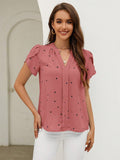 Anaya – Bluse mit V-Ausschnitt, Puffärmeln und Knopfleiste