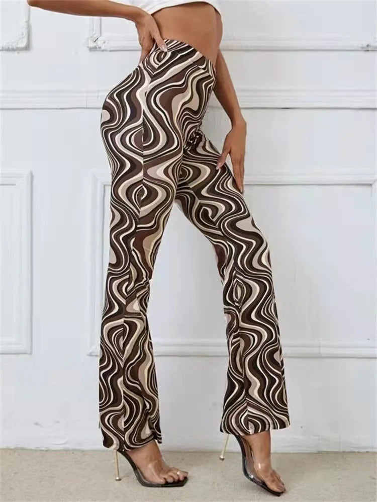 Beate – Stylische Schmale hohe Taille Schlaghose mit modernem Fit