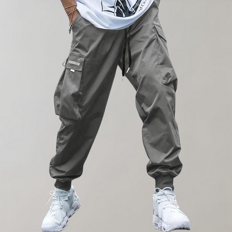 Elias - Lose sitzende Cargohose mit verstellbarem Kordelzug und mehreren Taschen