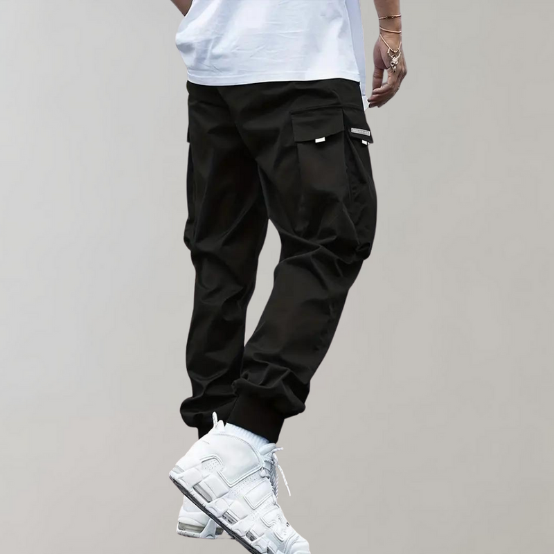 Elias - Lose sitzende Cargohose mit verstellbarem Kordelzug und mehreren Taschen