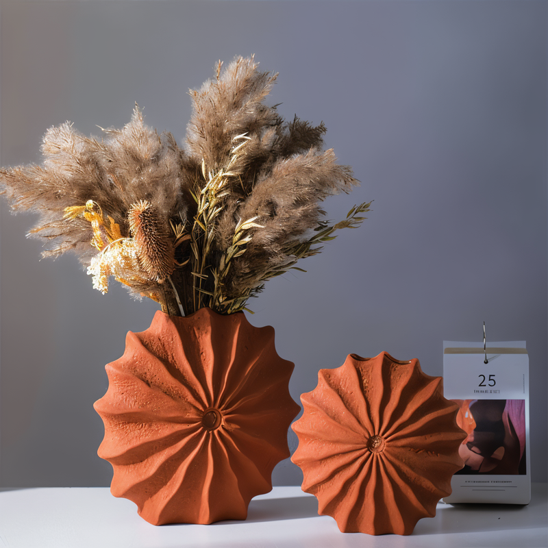 SculptaVase – Geometrische Plisseevase für Blumenarrangements und Wohndekor