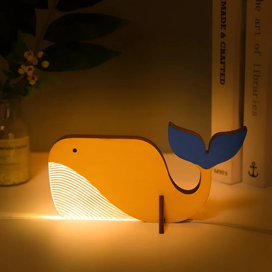 GlowTales - Einzigartig USB Ladung Hölzernes LED Tischlampe