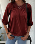 Daria – Locker sitzende Bluse mit Rundhalsausschnitt und kurzen Ärmeln