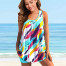 Amelie – Lässiger Zweiteiler-Badeanzug aus bedrucktem Top und Shorts mit hoher Taille