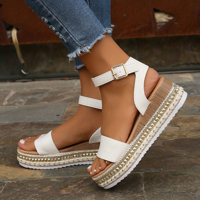 Norah – Leichte Knöchelriemen Sandalen mit Schnalle und dicke Sohle