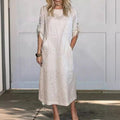 Viktoria – Locker sitzendes Kleid mit Rundhalsausschnitt und Langarm