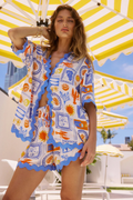 Elina – Zweiteiliges entspanntes Set aus Hemd und Kurze Hosen mit Knopfdetail