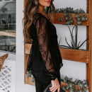 Leni - Elegante lange Ärmel mit tiefem V Ausschnitt Bluse mit Schleife am Bund