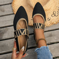 Nina - Eleganter geometri Schuhe Diagonalriemenschuh mit gepolsterter Sohle