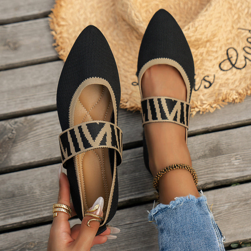 Nina - Eleganter geometri Schuhe Diagonalriemenschuh mit gepolsterter Sohle