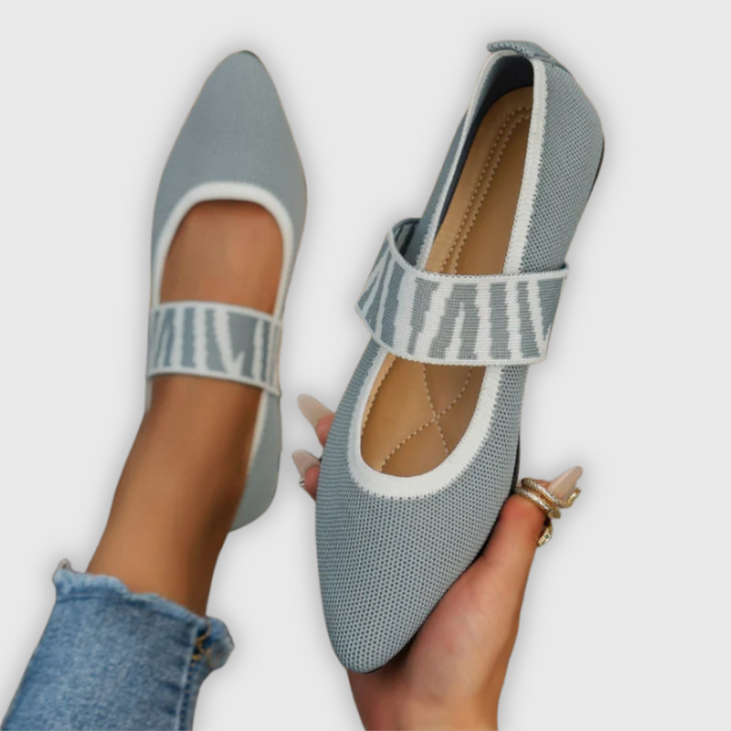 Nina - Eleganter geometri Schuhe Diagonalriemenschuh mit gepolsterter Sohle