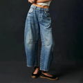 Emma - Trendy Weites Bein Jeans Mit Taschen