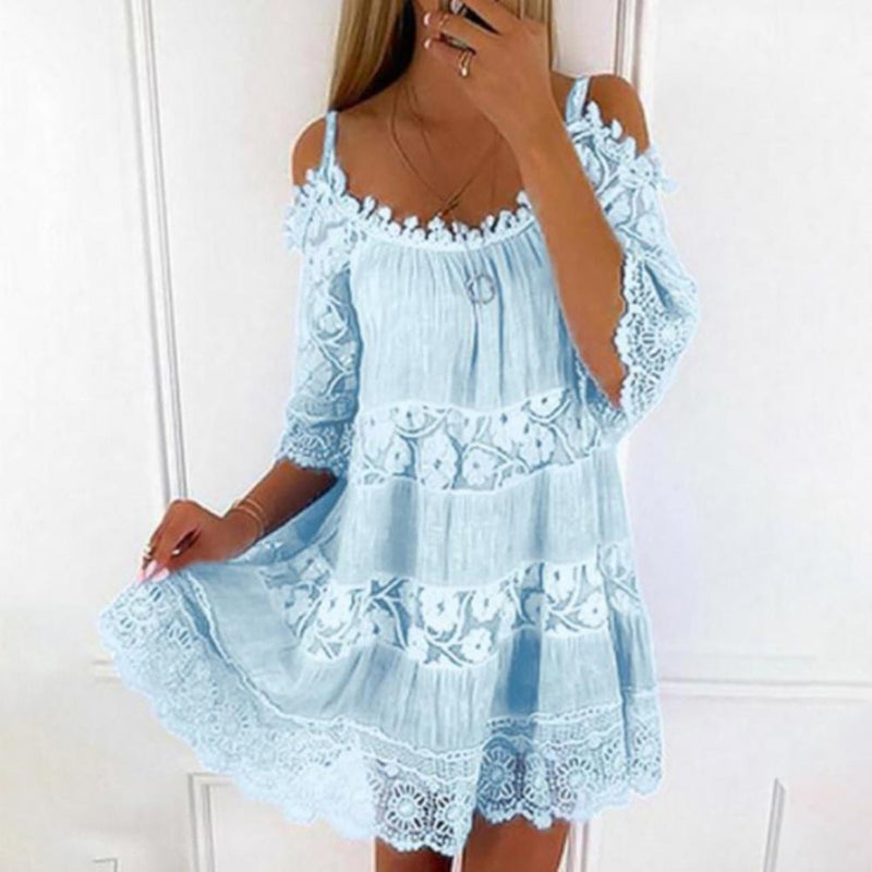 Noemi – Stylisches Midikleid mit kurzen Ärmeln und bequemer Passform