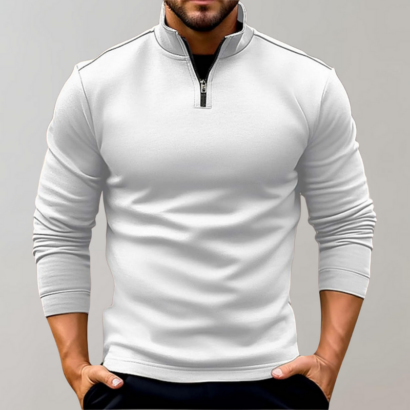 Claus - Schmal geschnittener langärmeliger Pullover mit Reißverschlusskragen