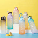 AquaGlide – Tragbare Sport Wasserflasche mit Strohhalm und Schnellöffnungsdesign