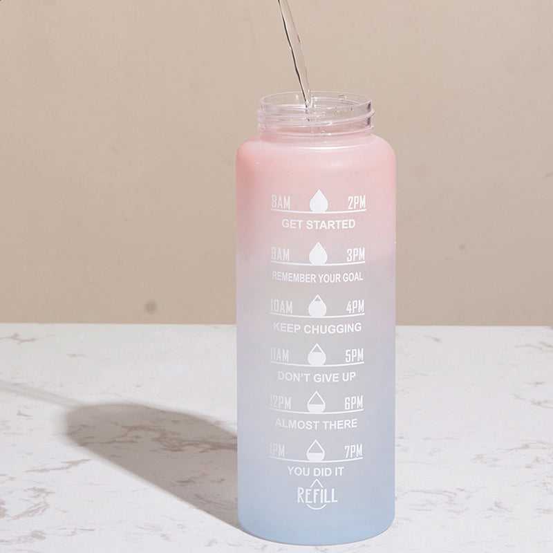 AquaGlide – Tragbare Sport Wasserflasche mit Strohhalm und Schnellöffnungsdesign