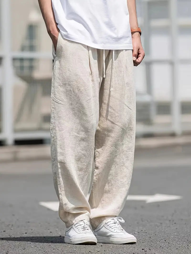 Richard – Lockere Passform Hose mit Taschen und Kordelzug in der Taille