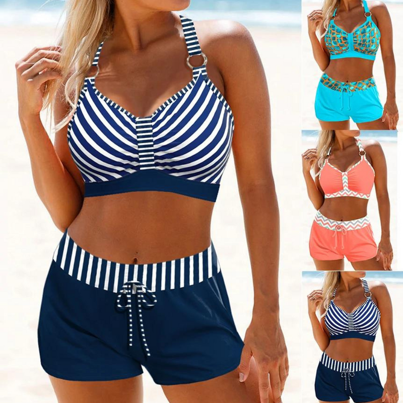 Antonia – Bedrucktes zweiteiliges Bikini-Set mit Top und Kurze Hosen