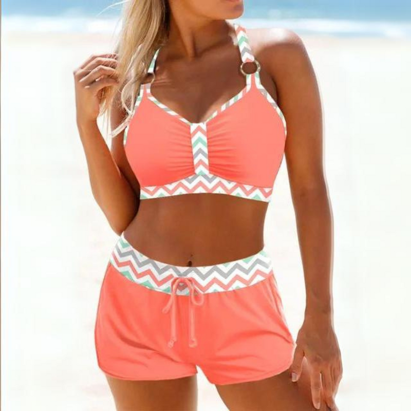 Antonia – Bedrucktes zweiteiliges Bikini-Set mit Top und Kurze Hosen