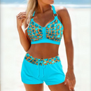 Antonia – Bedrucktes zweiteiliges Bikini-Set mit Top und Kurze Hosen