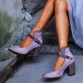 Elke - Bequeme Knöchelriemen Schnallenschuhe mit rutschfesten Hohe Absätze