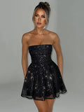 Monika - Modisches trägerloses Minikleid mit rückenfreiem Gestaltung