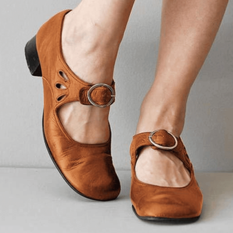 Babette – Lässige Schnallenschuhe mit niedrigem Absatz und rutschfester Sohle