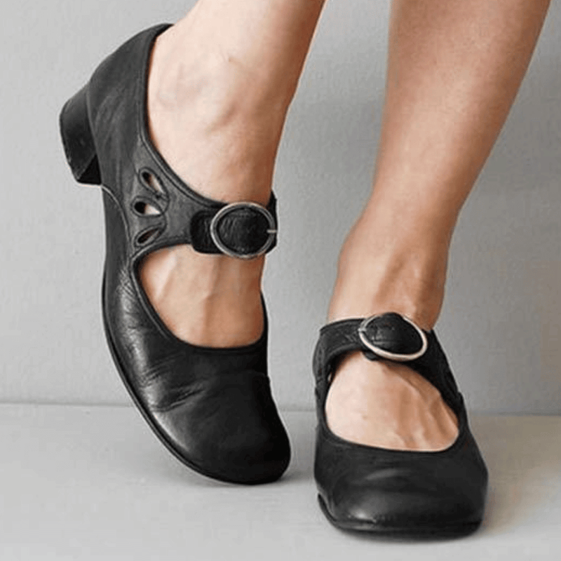 Babette – Lässige Schnallenschuhe mit niedrigem Absatz und rutschfester Sohle