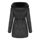 Emma - Langärmelig Pelz Kapuze Mantel Mit Reißverschluss