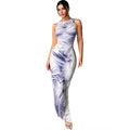 Sophia – Stilvolles ärmelloses bedrucktes Kleid mit Rundhalsausschnitt