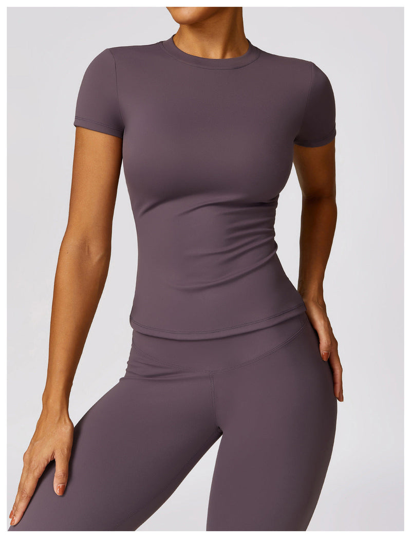 Nova – Figurbetontes Kurzarm-Top-Set mit High-Rise-Leggings
