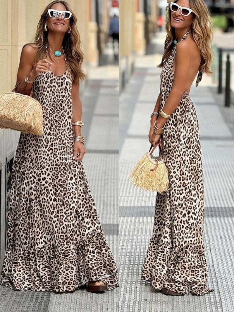 Camila – Maxikleid Mit Leopardenmuster
